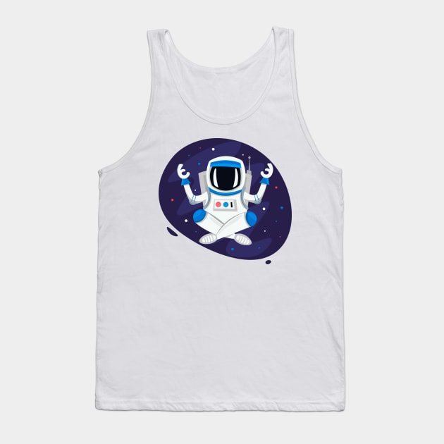 Yoga astronaut lotus pose. Meditation Cosmonaut Tank Top by Yeroma